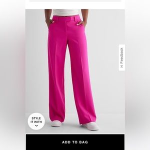 Express editor mid rise relaxed trouser pink 10